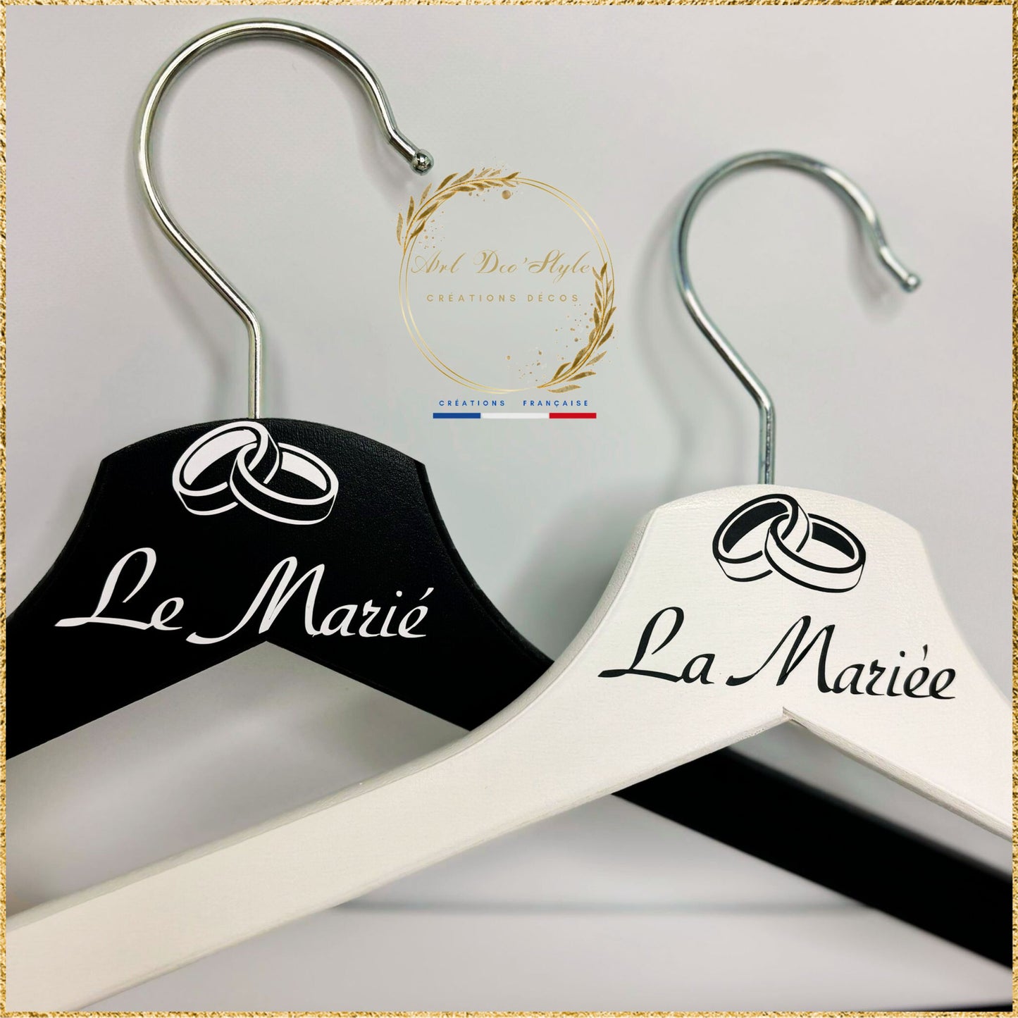 Stickers cintres des mariés, le marié, la mariée, décoration de mariage