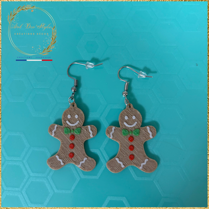 boucle d'oreille BONHOMME EN PAIN D'ÉPICES