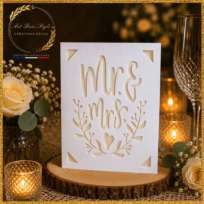 FAIRE PART PERSONNALISÉ POUR MARIAGE THEME BLANC 