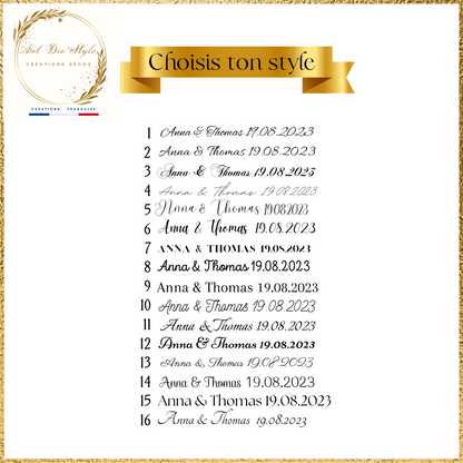 Carte de menu de mariage PERSONNALISEE "THEME OLIVIER"