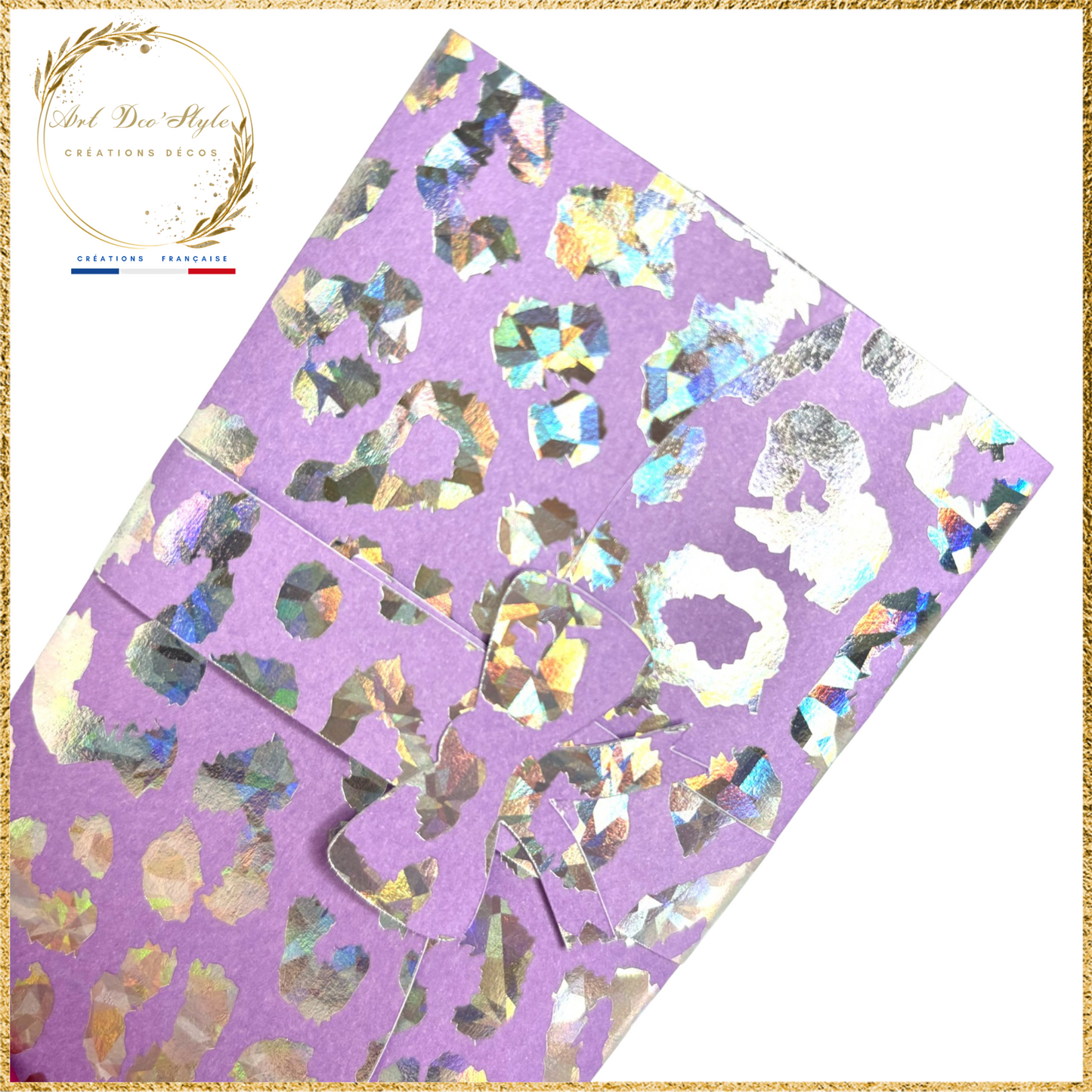 Porte Billet/Pochette à Étrenne VIOLETTE LÉOPARD