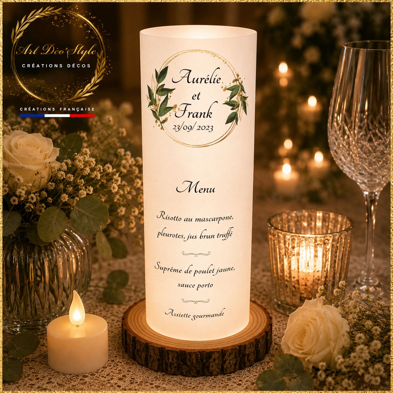 PERSONNALISE ON MENU PHOTOPHORE POUR TON MARIAGE