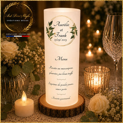 PERSONNALISE ON MENU PHOTOPHORE POUR TON MARIAGE