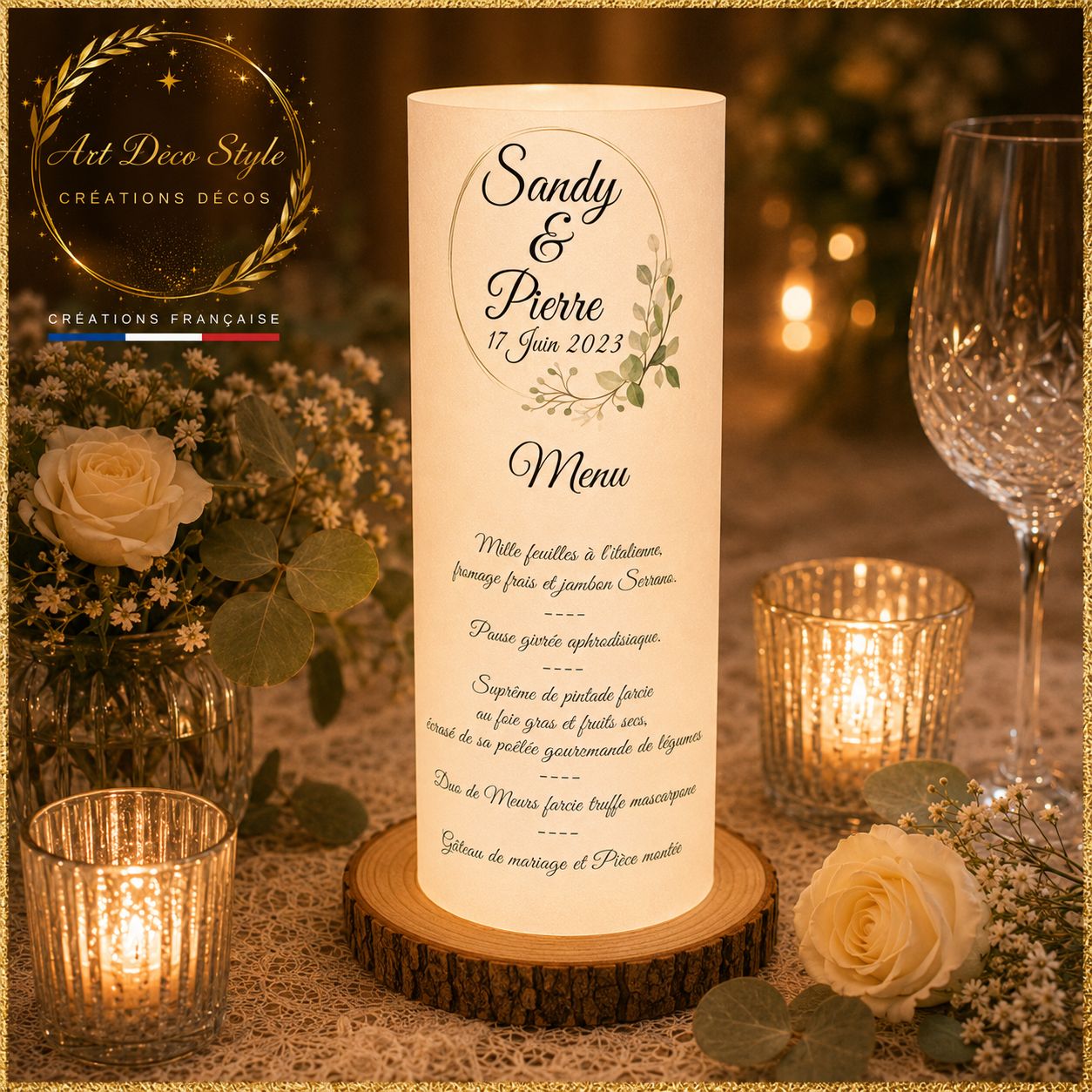 PERSONNALISE TON MENU PHOTOPHORE À TON MARIAGE