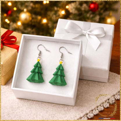 boucle d'oreille de noel sapin original