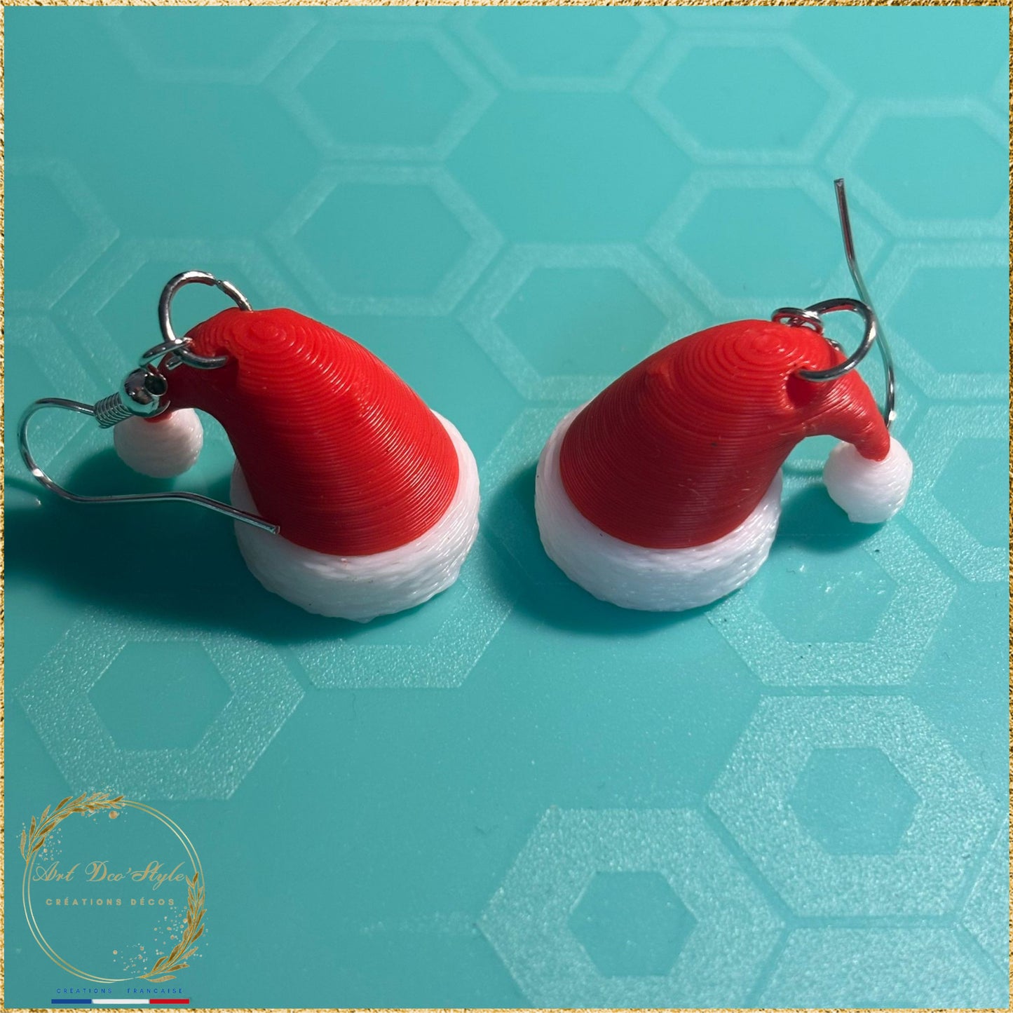 boucle d'oreille Bonnet père Noël