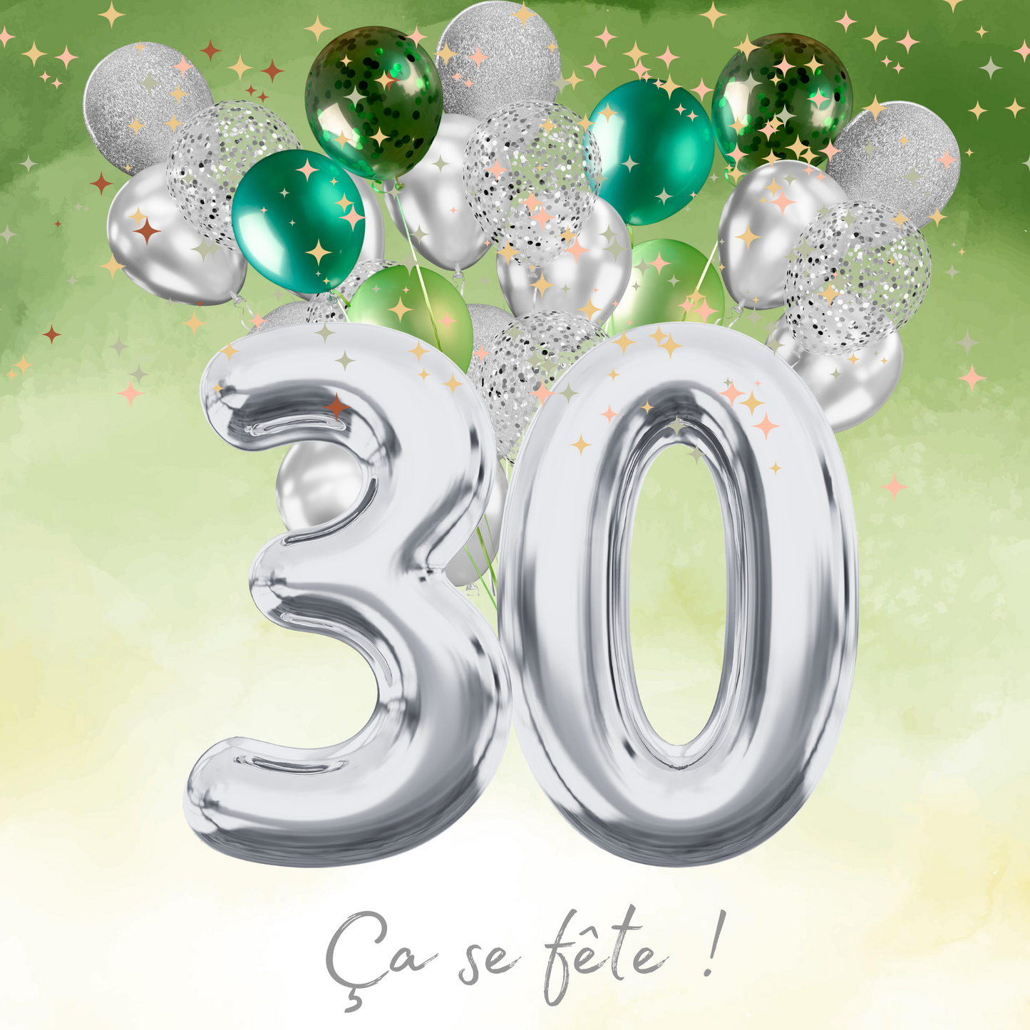 Carte d'Invitation Anniversaire Personnalisée VERTE