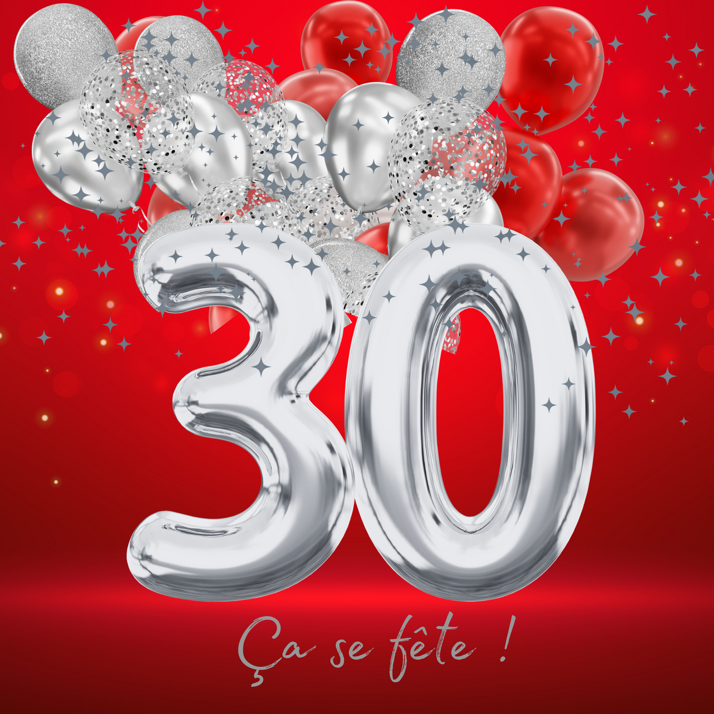 Carte d'Invitation Anniversaire Personnalisée ROUGE