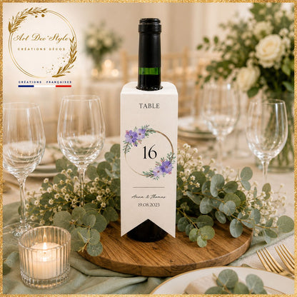 etiquette bouteille marque table mariage