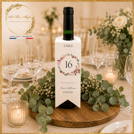 Étiquette personnalisée pour bouteille de vin de mariage 