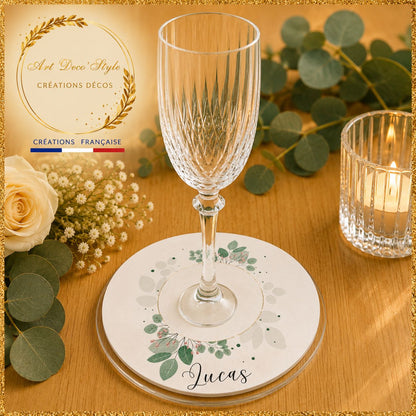 la décoration des verres apportent une touche originale et fonctionnelle.Elle s'associera à votre thème et servira de repère marque place pour vos convives.
