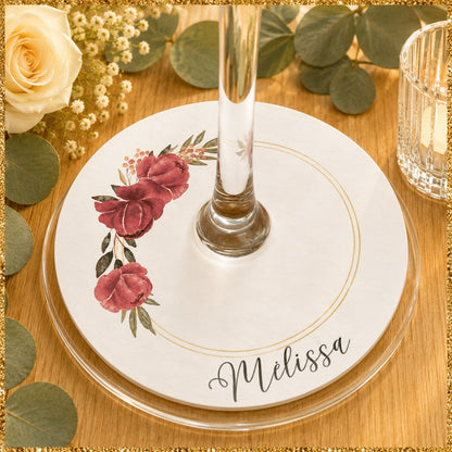 la décoration des verres apportent une touche originale et fonctionnelle.Elle s'associera à votre thème et servira de repère marque place pour vos convives.
