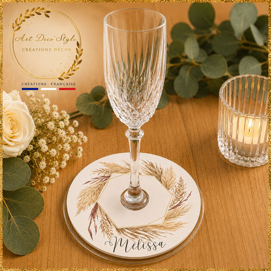 a décoration des verres apportent une touche originale et fonctionnelle.Elle s'associera à votre thème et servira de repère marque place pour vos convives.