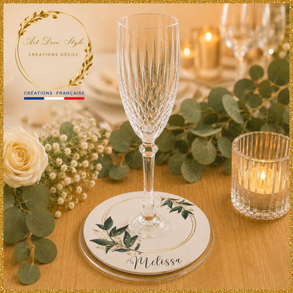 la décoration des verres apportent une touche originale et fonctionnelle.Elle s'associera à votre thème et servira de repère marque place pour vos convives.
