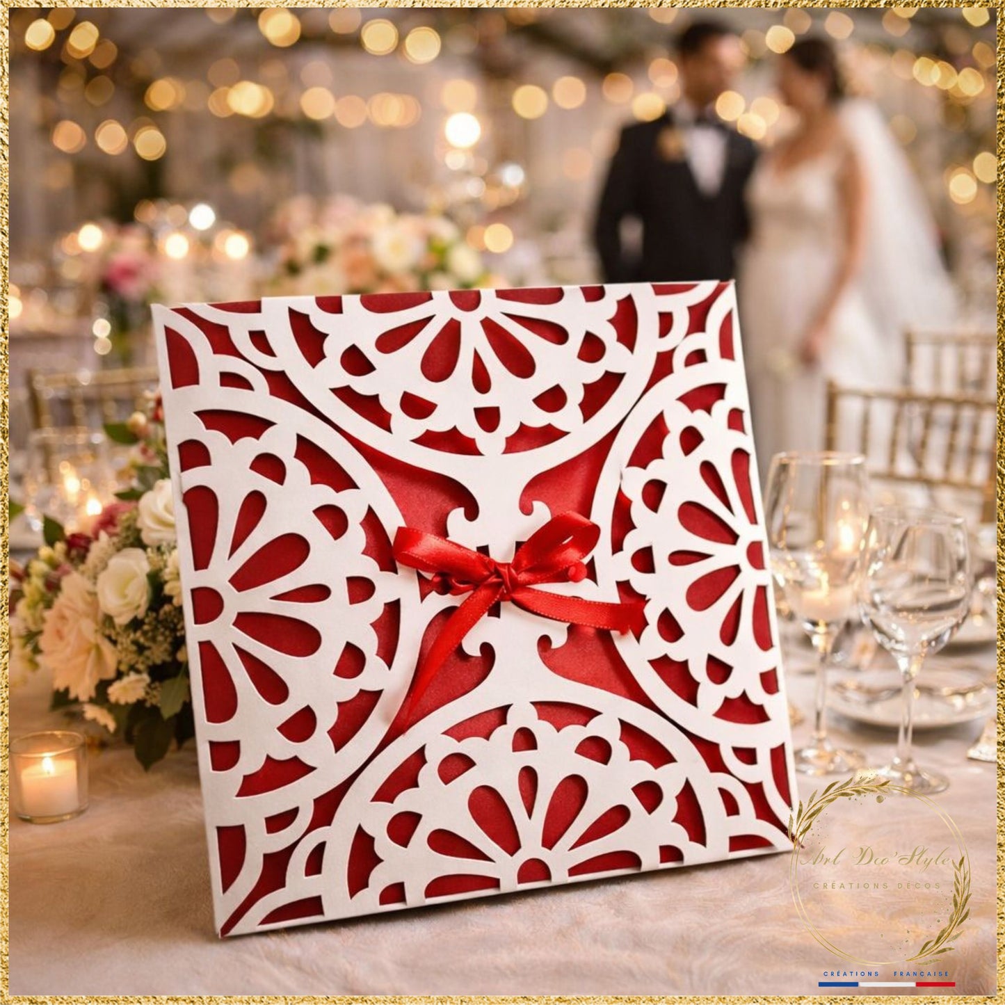 faire-part tres original en dentelle pour un mariage