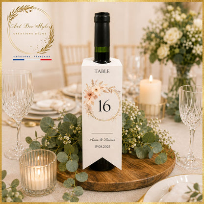 La décoration de la bouteille de vin est assortie à votre thème .Les étiquettes des bouteilles de vin sont personnalisables