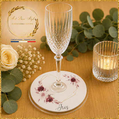 la décoration des verres apportent une touche originale et fonctionnelle.Elle s'associera à votre thème et servira de repère marque place pour vos convives.