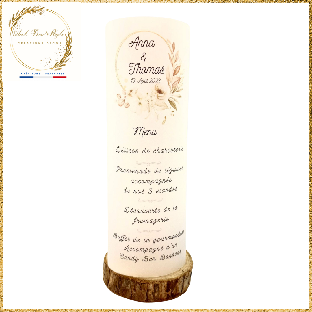 Découvrez nos menus photophores qui sublimeront vos tables, une originalité qui surprendra vos convives et qui apporteront une ambiance lumineuse à vos tables