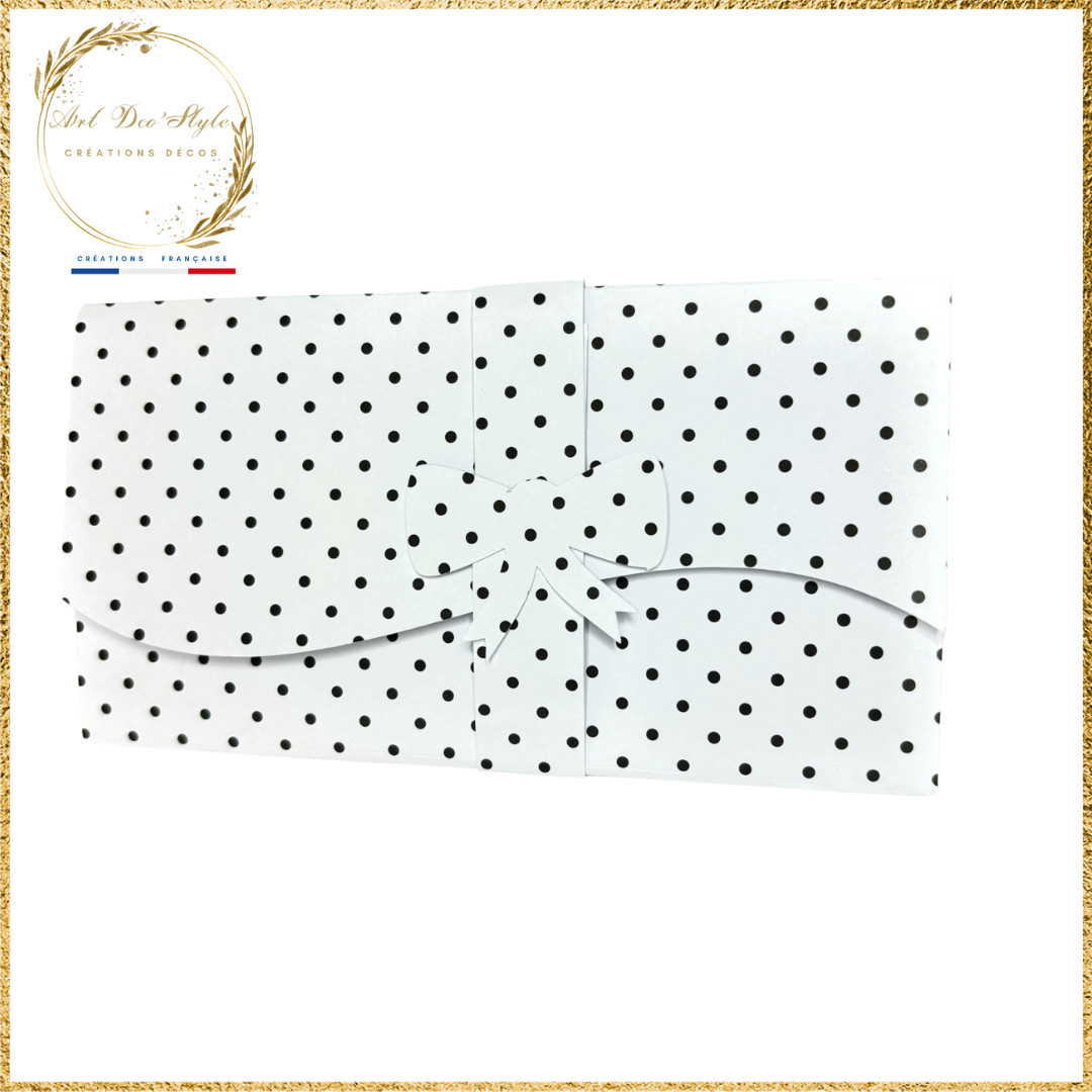 Porte Billet/Pochette à Étrenne BLANCHE À POIS