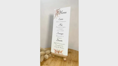 Carte de menu de mariage PERSONNALISÉE " THEME CAMPAGNE "