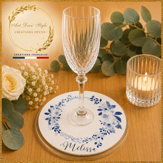 a décoration des verres apportent une touche originale et fonctionnelle.Elle s'associera à votre thème et servira de repère marque place pour vos convives.