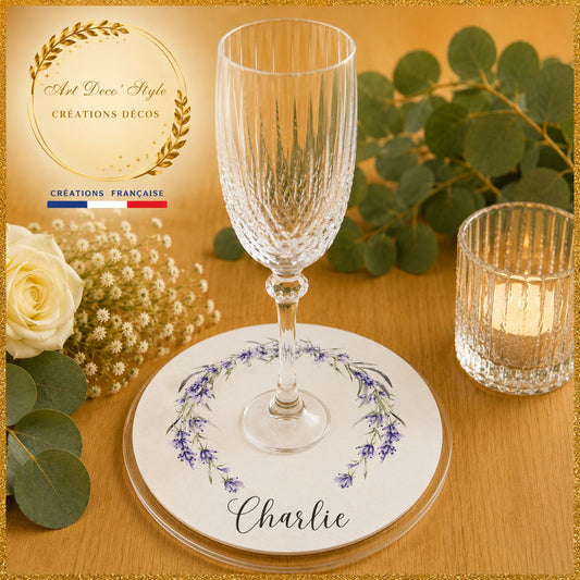 a décoration des verres apportent une touche originale et fonctionnelle.Elle s'associera à votre thème et servira de repère marque place pour vos convives.